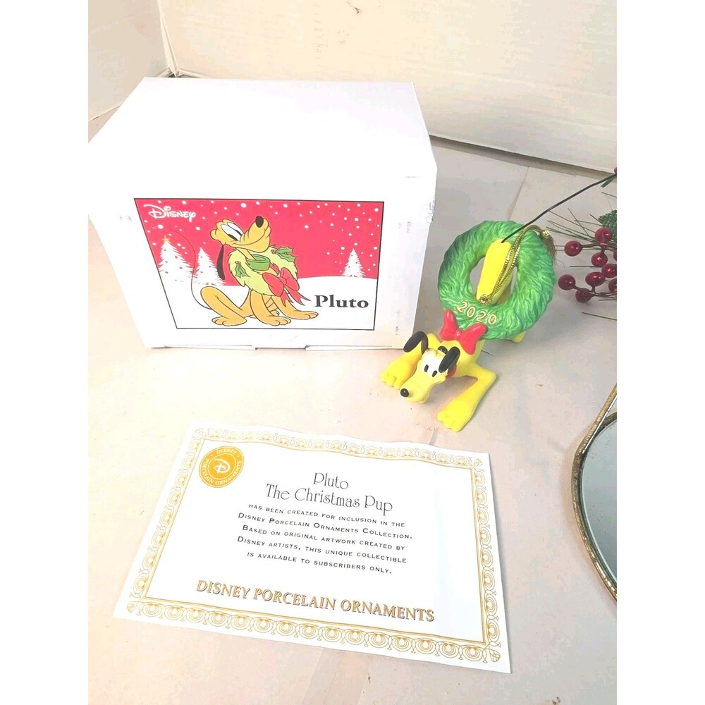 Disney Pluto Grolier Early Moments Christmas Ornament President's Edition W/box